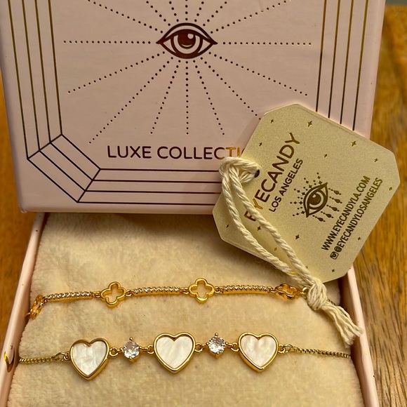 eye candy Jewelry Nwt Eye Candy Heart Bracelet Set Poshmark